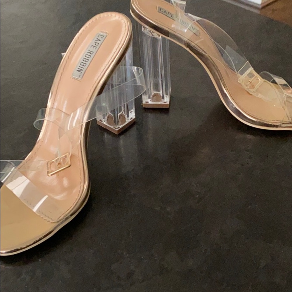 Cape Robbin Maria Clear Heel Sandal